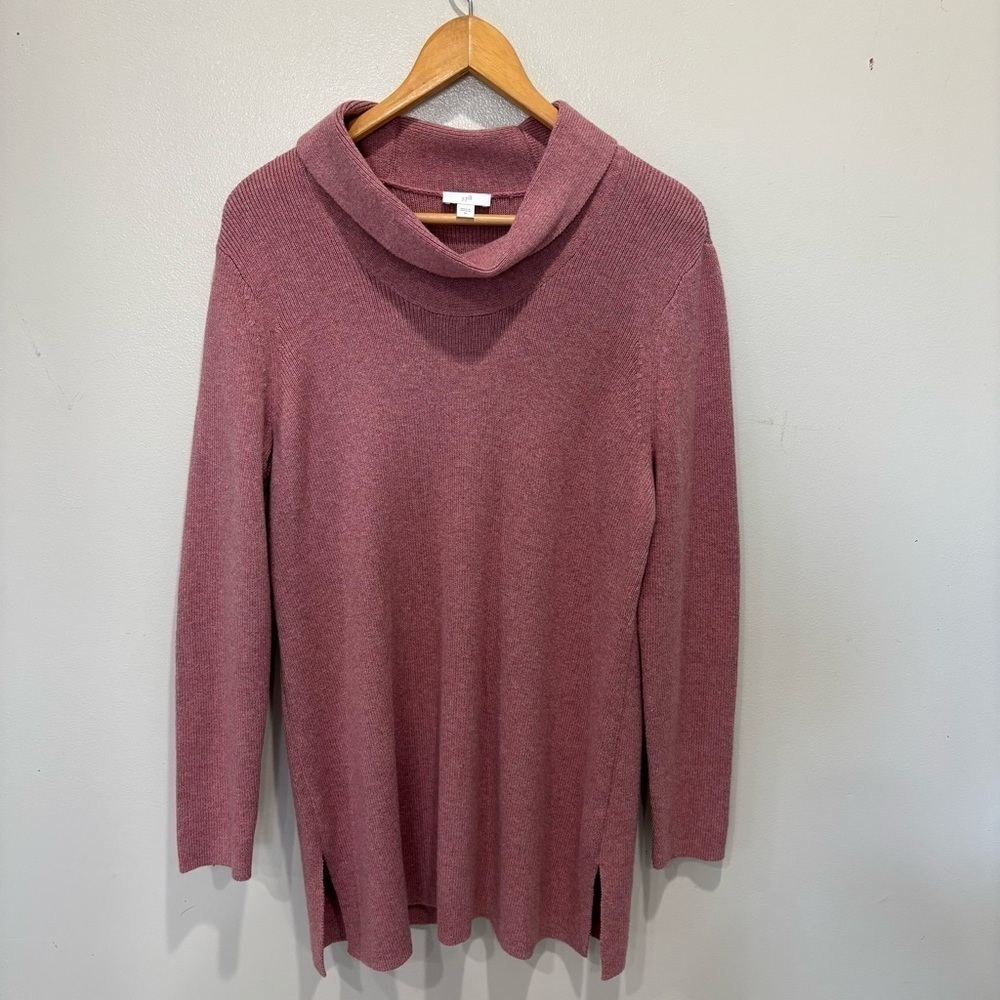 J.Jill Heather Cowl Neck Tunic Pullover Pink Sweater Women’s Size Medium